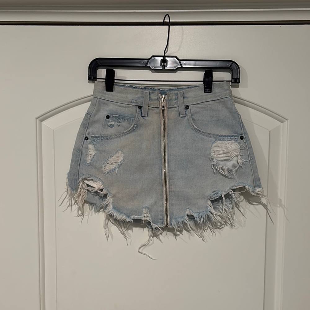 Carmar Blue Casual Mini Skirt